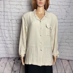 Vintage Jules of Margate Beige Shirt Size XL